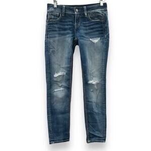 Miss Me Signature Ankle Skinny Stretch‎ Distressed Jeans in VTG 86B Sz 26